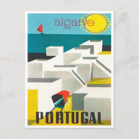 Algarve, Portugal Vintage Travel Briefkaart (Voorkant)