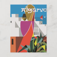 Algarve, Portugal Vintage Travel Briefkaart