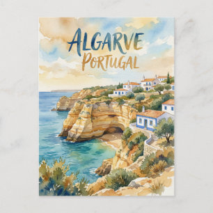 Algarve Portugal waterverf Briefkaart
