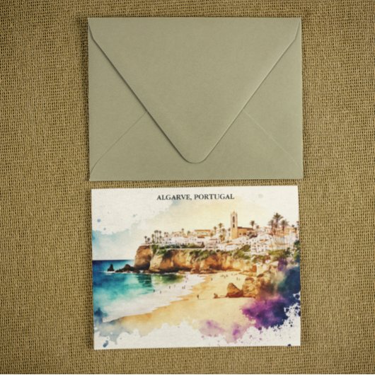Algarve Portugal Waterverf Reizen Briefkaart