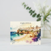 Algarve Portugal Waterverf Reizen Briefkaart (Staand voorkant)