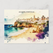 Algarve Portugal Waterverf Reizen Briefkaart (Voorkant)