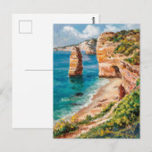 Algarve Portugal Waterverf Schilderij Reizen Briefkaart (Voorkant / Achterkant)