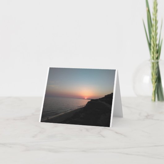 Algarve, Portugal Zonsondergang Feestdagen Kaart (Voorkant)