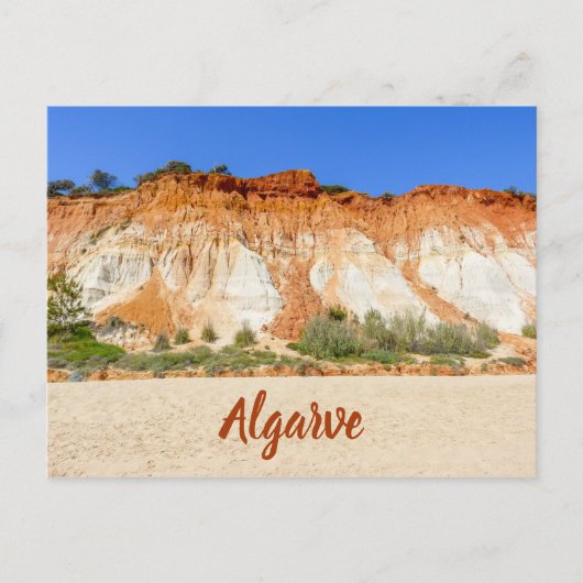 Algarve Praia da Falesia in Portugal Briefkaart (Voorkant)
