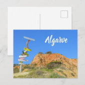 Algarve Rocks and Signpost Portugal Briefkaart (Voorkant / Achterkant)