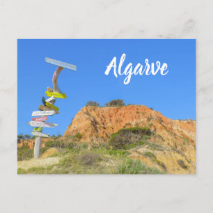 Algarve Rocks and Signpost Portugal Briefkaart