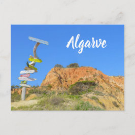 Algarve Rocks and Signpost Portugal Briefkaart