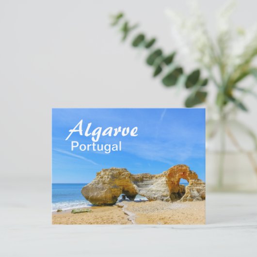 Algarve Rocks op het strand in Portugal Briefkaart (Staand voorkant)