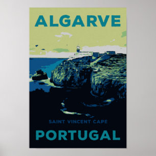 Algarve St Vincent cape Portugal vintage Poster