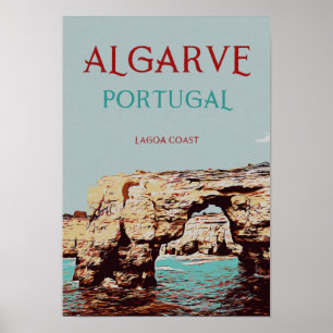 Algarve strand Portugal Poster van het oogstjaar