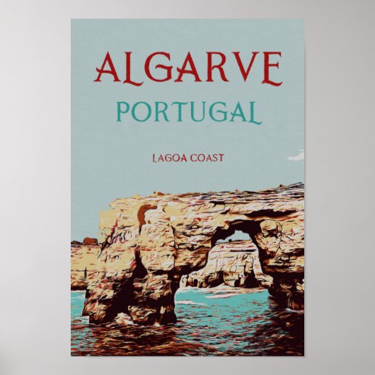 Algarve strand Portugal Poster van het oogstjaar (Voorkant)
