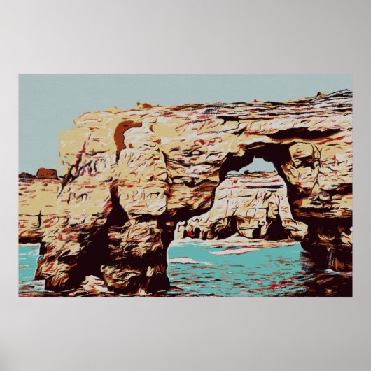 Algarve strand Portugal Poster van het oogstjaar (Voorkant)