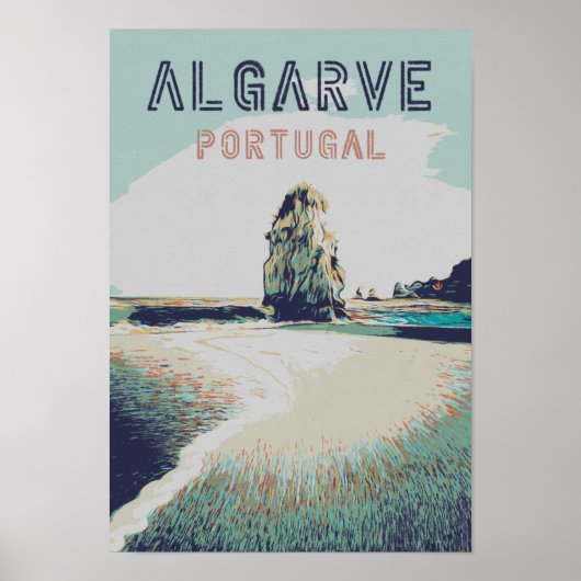 Algarve strand Portugal Poster van het oogstjaar (Voorkant)