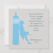 Algarve strandmeisje op  kaart (Achterkant)