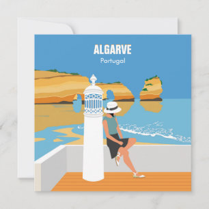 Algarve strandmeisje op  kaart