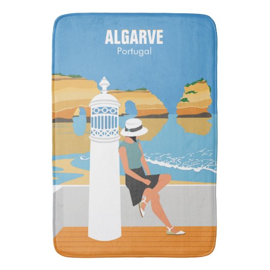Algarve strandmeisje op  manier badmat (Voorkant Verticaal)