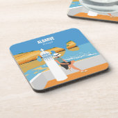 Algarve strandmeisje op  manier bier onderzetter (Linkerzijde)