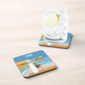 Algarve strandmeisje op  manier bier onderzetter (Rechterzijde)