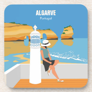 Algarve strandmeisje op  manier bier onderzetter