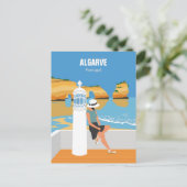 Algarve strandmeisje op  manier briefkaart (Staand voorkant)