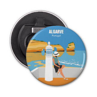Algarve strandmeisje op  manier button flesopener