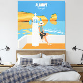 Algarve strandmeisje op  manier canvas afdruk (Insitu (Slaapkamer))