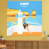 Algarve strandmeisje op  manier canvas afdruk (Insitu (Woonkamer))