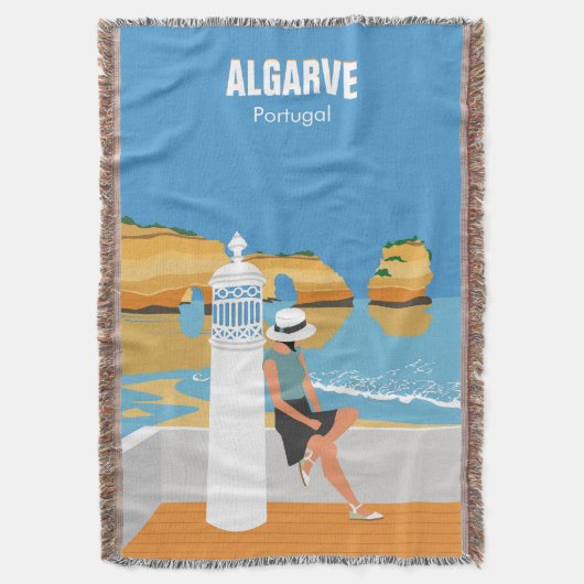 Algarve strandmeisje op manier deken (Voorkant Verticaal)