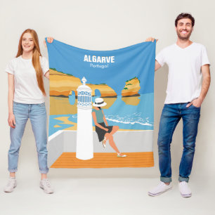 Algarve strandmeisje op manier fleece deken