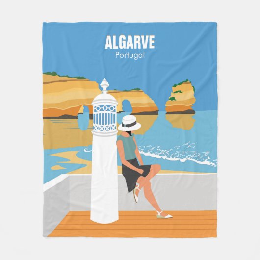 Algarve strandmeisje op  manier fleece deken (Voorkant)