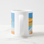 Algarve strandmeisje op  manier grote koffiekop (Achterkant)