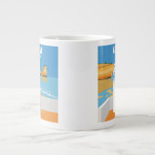 Algarve strandmeisje op  manier grote koffiekop (Voorkant)