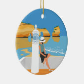 Algarve strandmeisje op  manier keramisch ornament (Rechts)