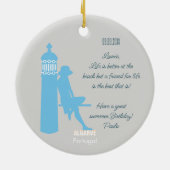 Algarve strandmeisje op  manier keramisch ornament (Achterkant)