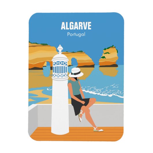 Algarve strandmeisje op  manier magneet (Verticaal)