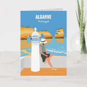 Algarve strandmeisje op manier notitiekaartje (Voorkant)