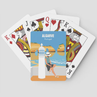 Algarve strandmeisje op  manier pokerkaarten