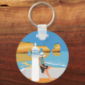 Algarve strandmeisje op  manier sleutelhanger (Voorkant)