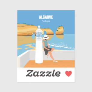 Algarve strandmeisje op  manier sticker