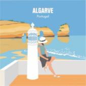 Algarve strandmeisje op  manier sticker (Voorkant)