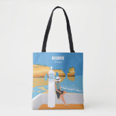 Algarve strandmeisje op manier tote bag (Voorkant)