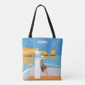 Algarve strandmeisje op manier tote bag (Achterkant)