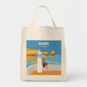 Algarve strandmeisje op manier tote bag (Voorkant)