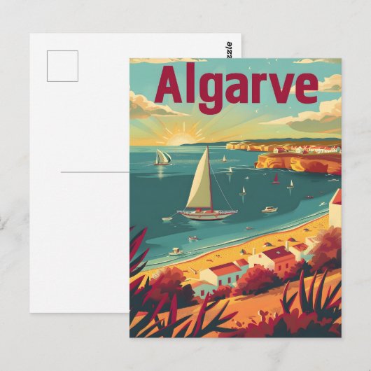 Algarve Vintage reizen Briefkaart (Voorkant / Achterkant)
