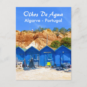 Algarve vissershutten in Olhos De Agua Portugal Briefkaart