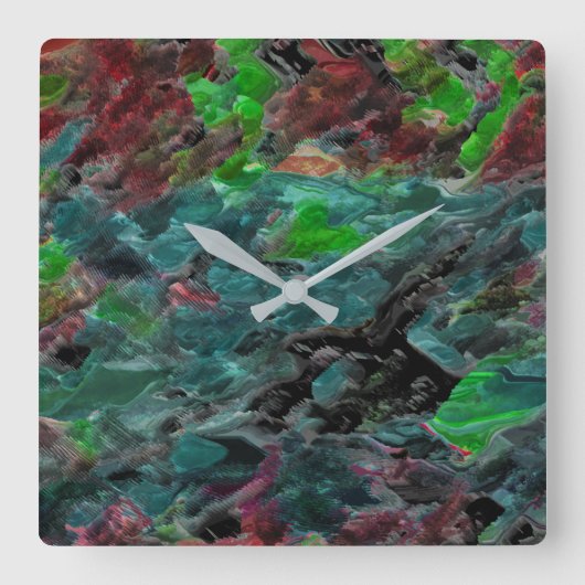 Algas ou corais do mar com efeito onda vierkante klok (Voorkant)