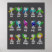 Algebra Dance Funny Graph Figures Math  Poster (Voorkant)