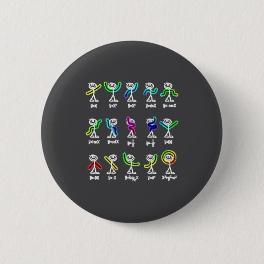 Algebra Dance Funny Graph Figures Math  Ronde Button 5,7 Cm (Voorkant)
