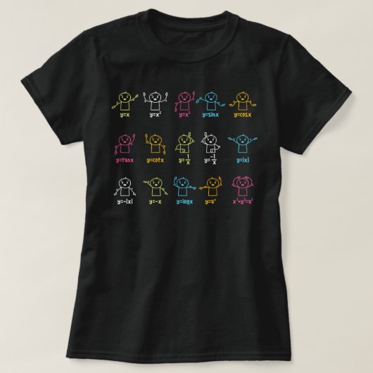 Algebra Dance Graph Figures Wiskunde Teacher T-shirt (Design voorkant)
